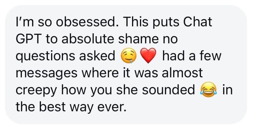 Testimonial — puts ChatGPT to shame