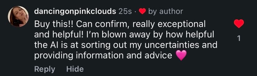 Testimonial — buy this, really exceptional and helpful