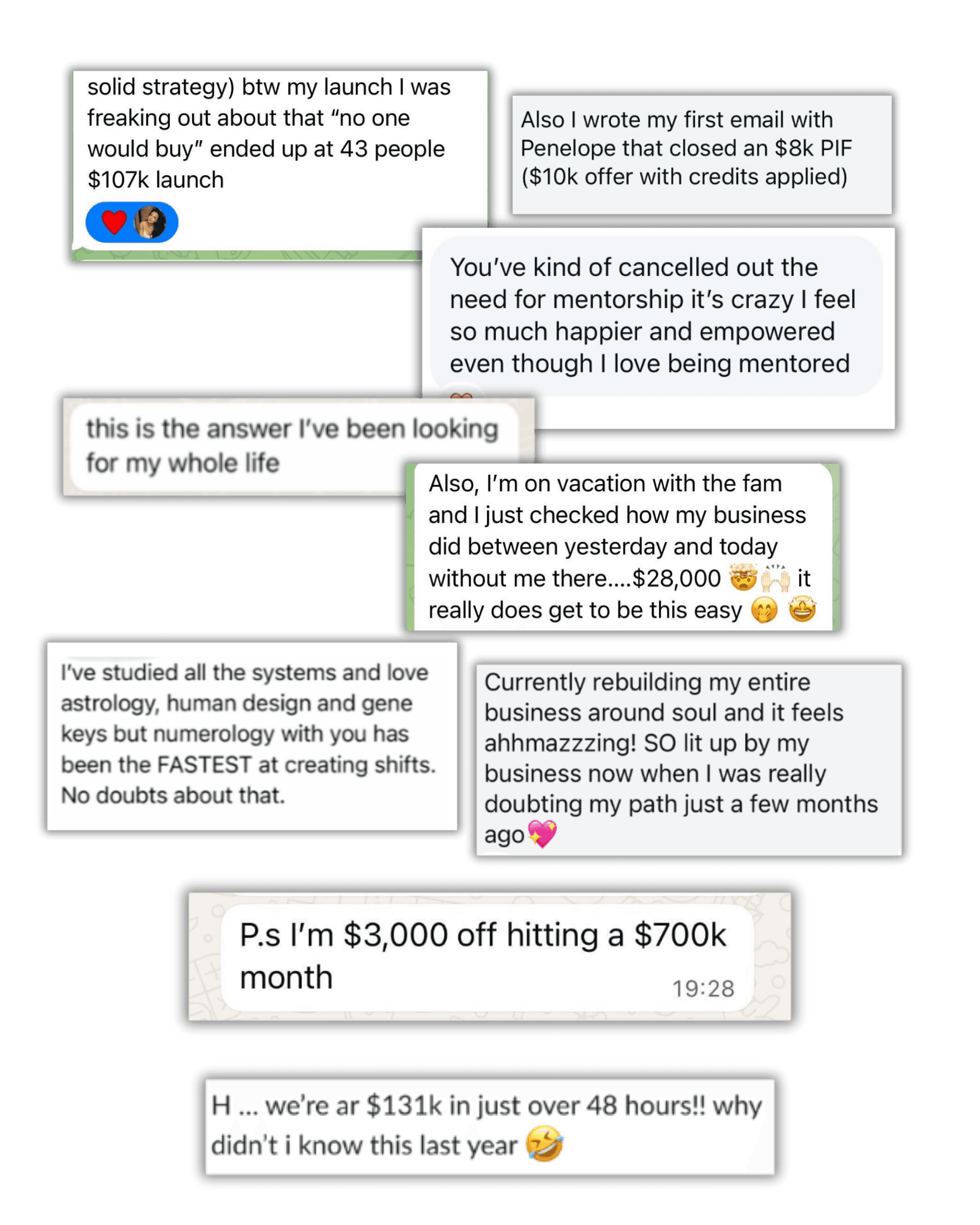 Client results collage